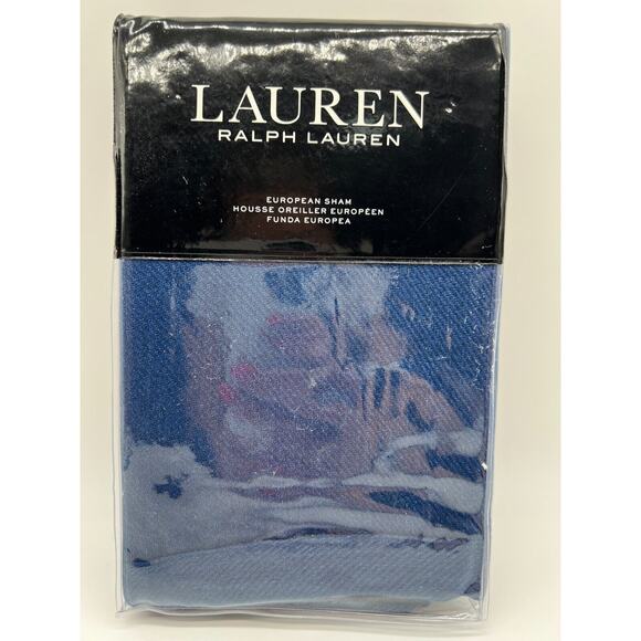 Ralph Lauren Gavin One European Sham Indigo Blue 26x26 NWT